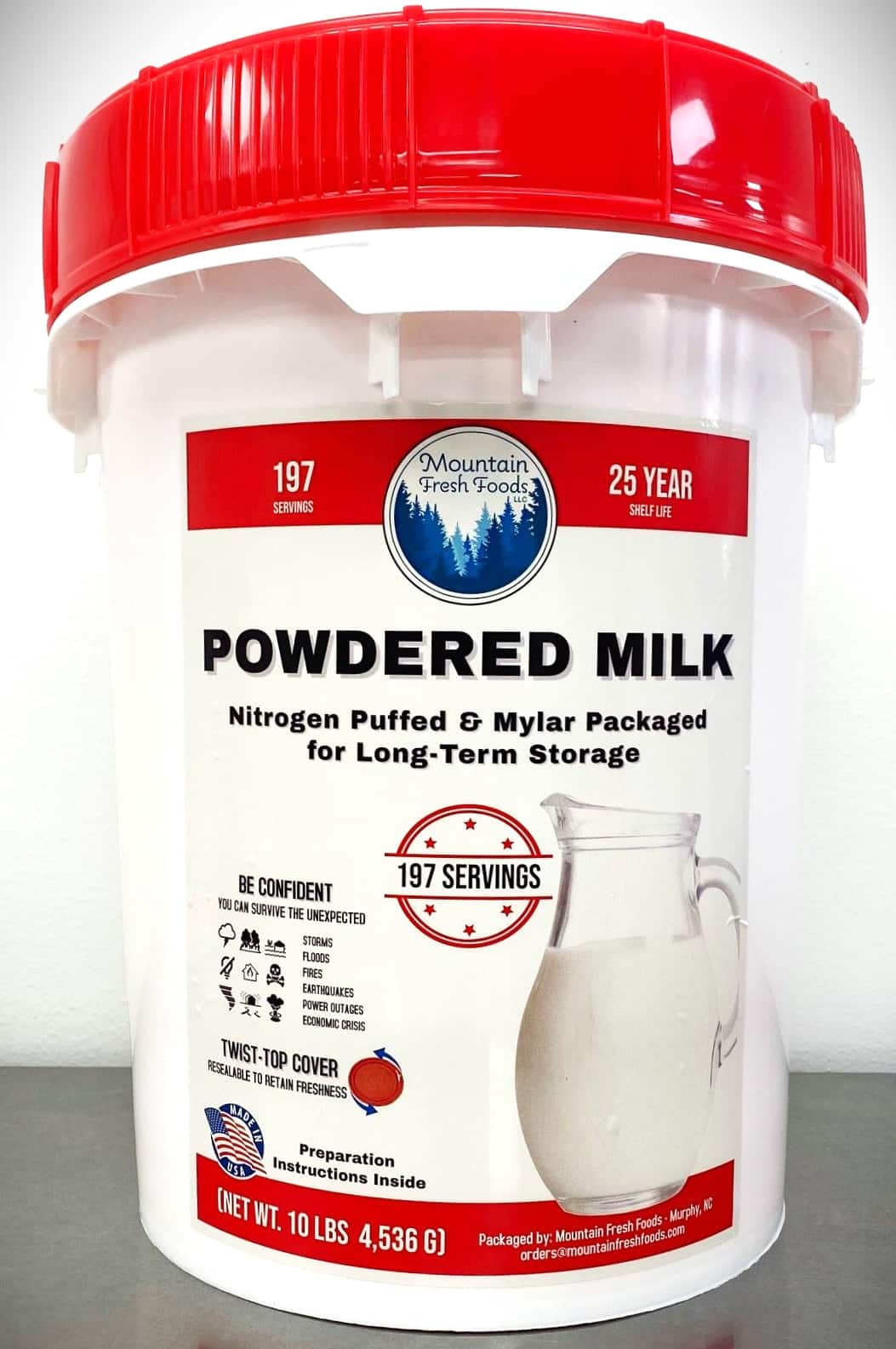 Delicious Freeze Dried Powdered Milk 10LBS Supply Bucket