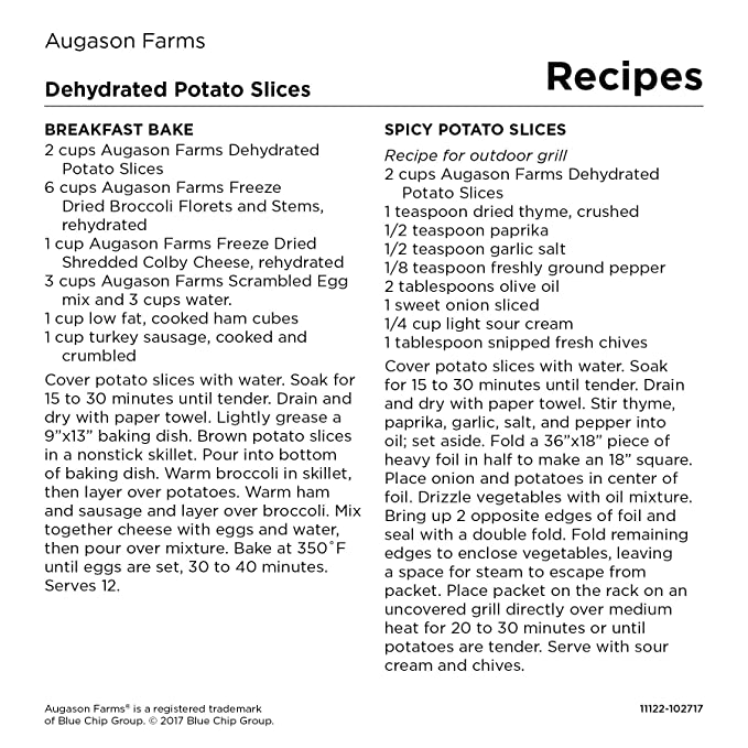 Augason farms potatoes ingredients