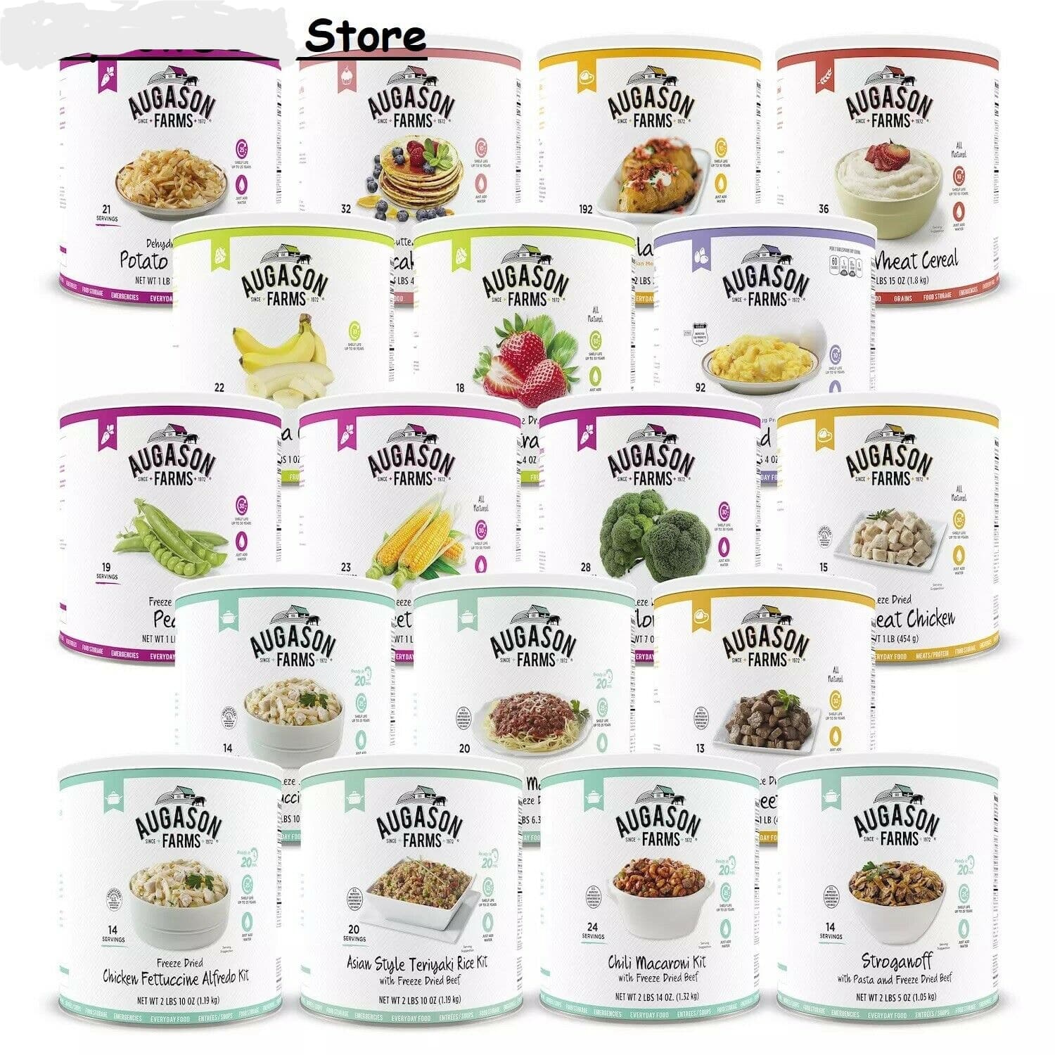 Augason Farms #10 cans of Emergency Freeze Dried Food