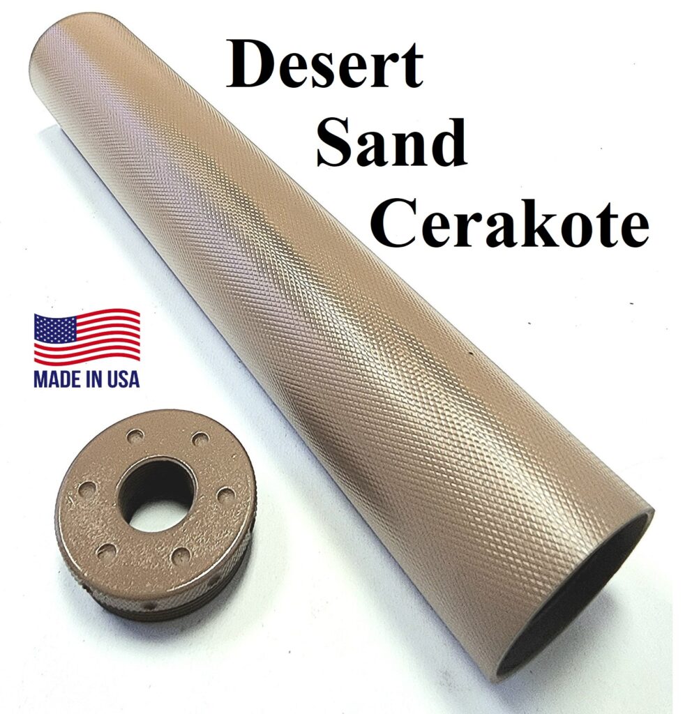 D SIZED SOLVENT TRAP TUBE DESERT SAND CERAKOTE WITH FLAT ADAPTER