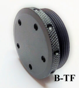 "D" Sized BLACK TITANIUM Threaded Solid Barrel Adapter