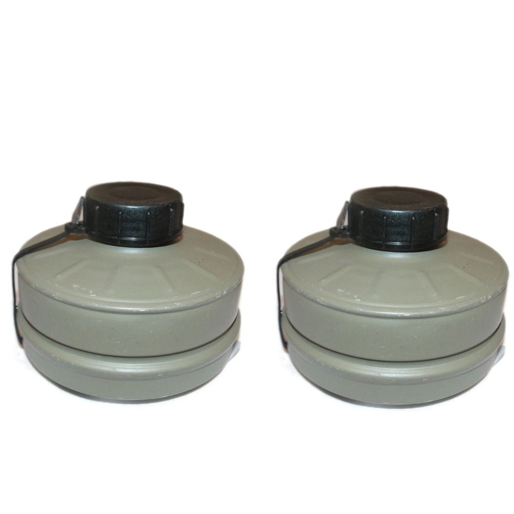 GERMAN MADE 40mm NBC (NUCLEAR-BIOLOGICAL-CHEMICAL) GAS MASK REPLACEMENT FILTERS (SET OF TWO)